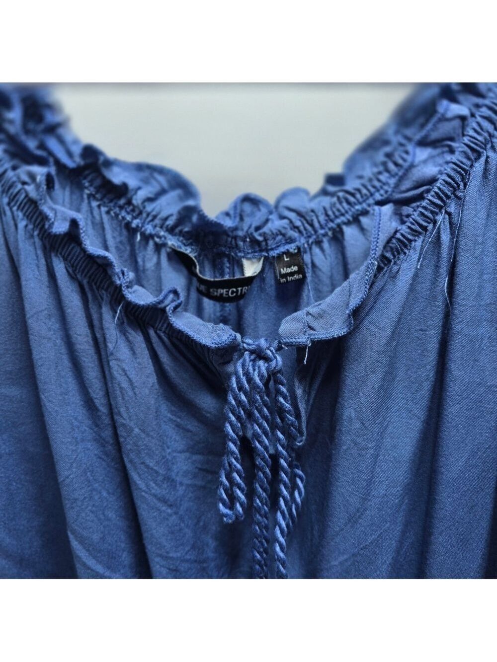 Unique Spectrum Indigo Ruffle Blouse - Picture 3 of 9